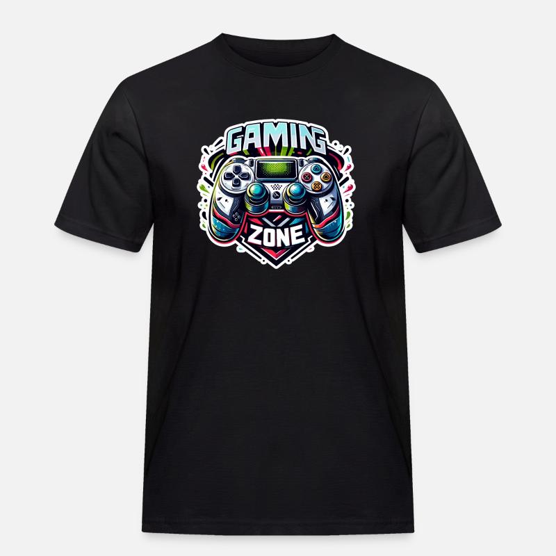 Gaming Zone - Controller Illustration - Männer Workwear T-Shirt - Schwarz