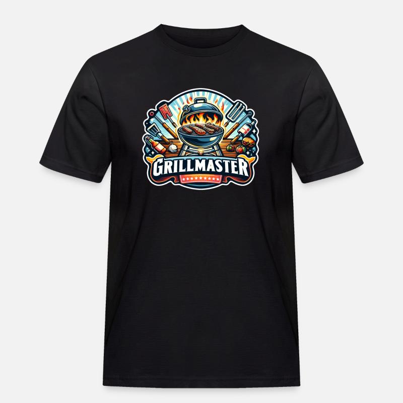 GrillMaster - Grill Illustration - Männer Workwear T-Shirt - Schwarz