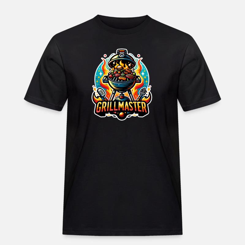 GrillMaster - Grill Illustration - Männer Workwear T-Shirt - Schwarz