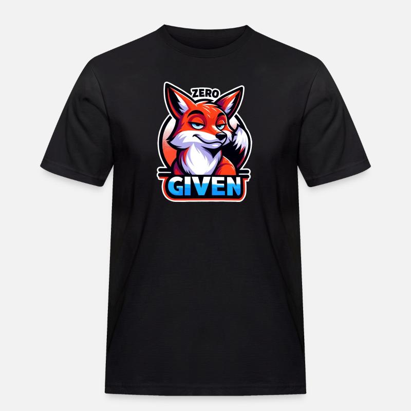 Zero Given - Fox Illustration - Men's Workwear T-Shirt - black