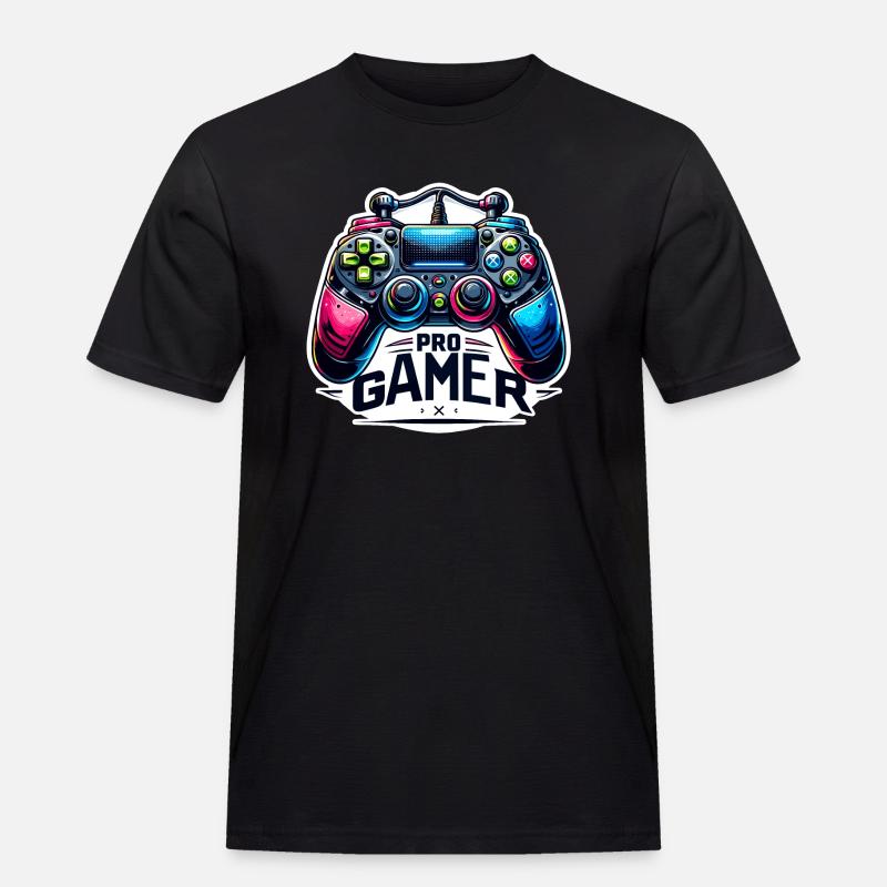Pro Gamer - Controller Illustration - Männer Workwear T-Shirt - Schwarz