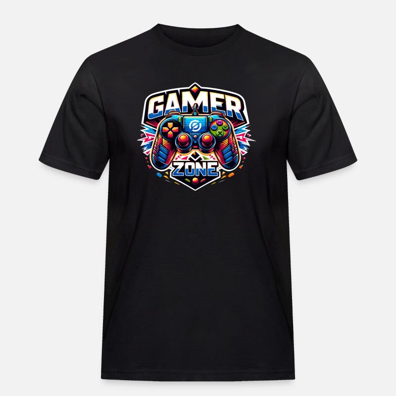 Gamer Zone - Controller Illustration - Männer Workwear T-Shirt - Schwarz