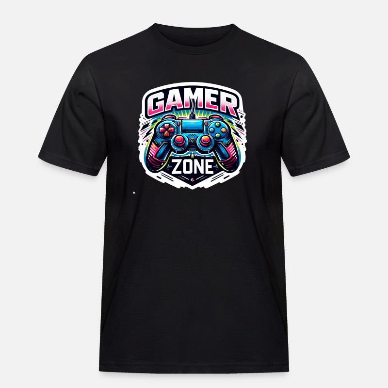 Gamer Zone - Controller Illustration - Männer Workwear T-Shirt - Schwarz