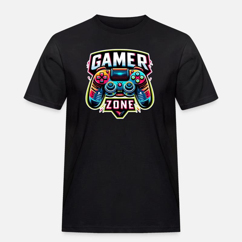 Gamer Zone - Controller Illustration - Männer Workwear T-Shirt - Schwarz