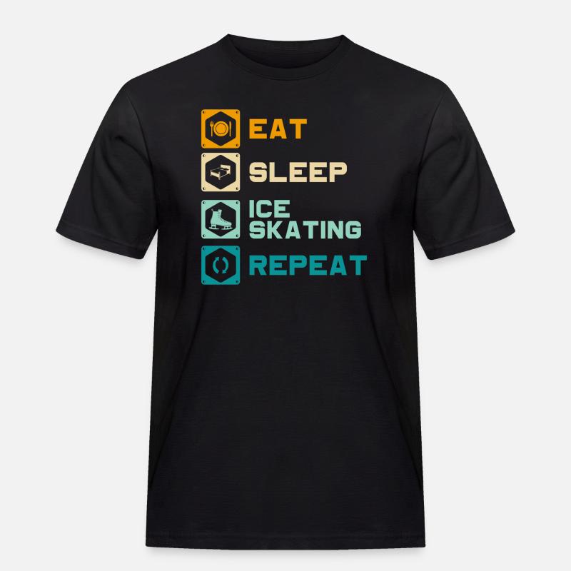 Eisläufer Winter Bahn - Männer Workwear T-Shirt - Schwarz