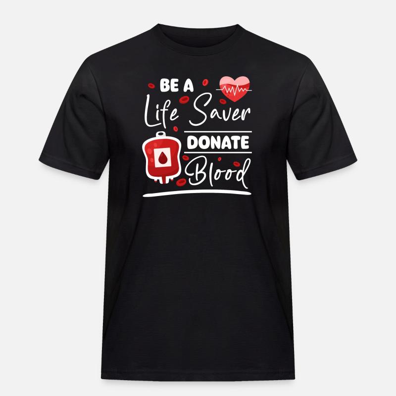 Blutspender Blut Blutgruppe - Männer Workwear T-Shirt - Schwarz