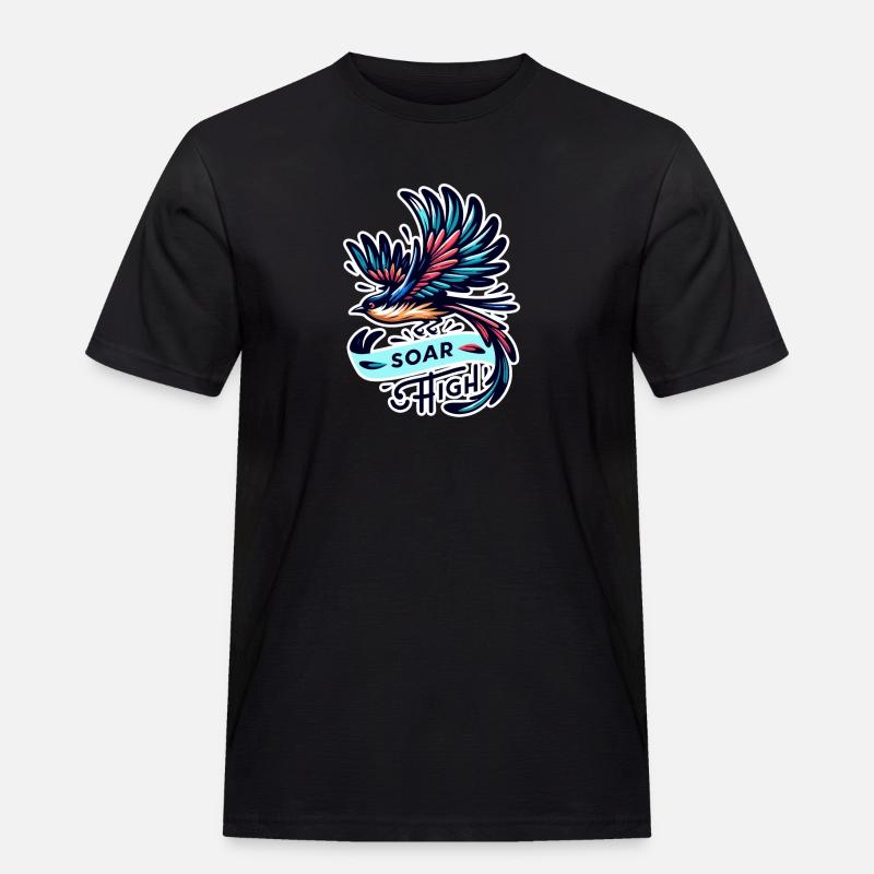 Soar High - Vogel Illustration - Männer Workwear T-Shirt - Schwarz
