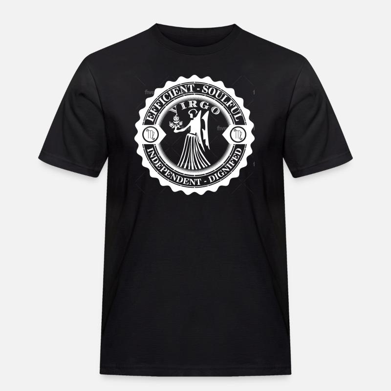 Jungfrau - Männer Workwear T-Shirt - Schwarz