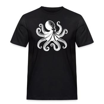 Schauriger Tintenfisch Oktopus mit acht Armen - Männer Workwear T-Shirt - Schwarz - Vorne - AI Model Male 178 light (178cm)