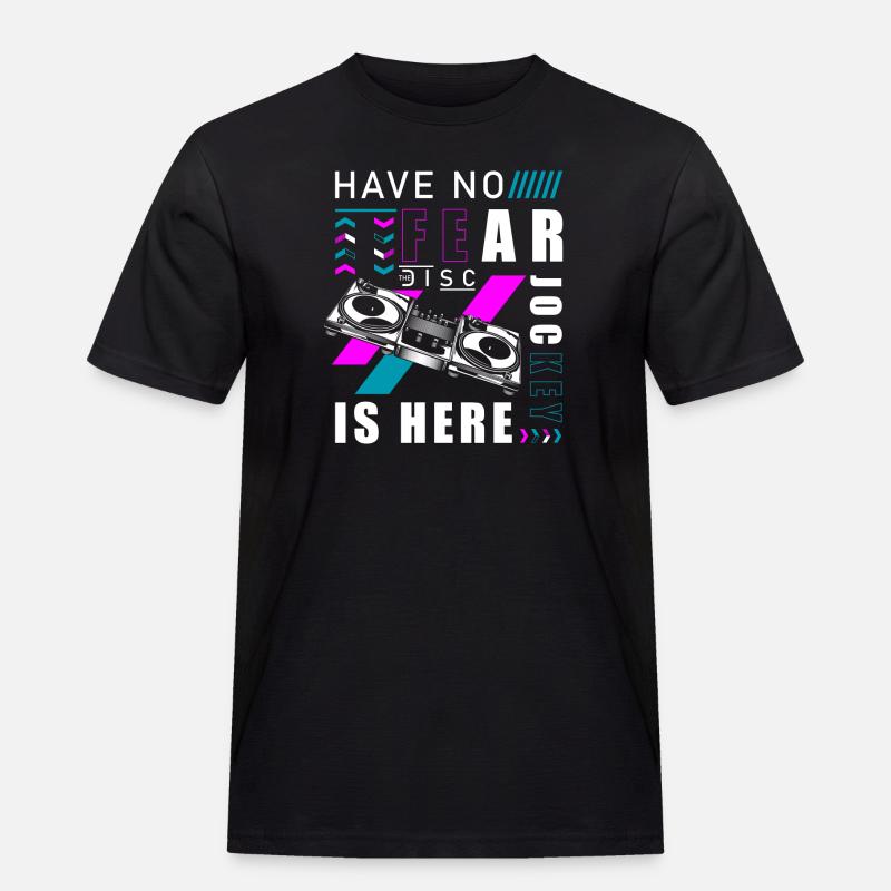 DJ Electro Spaß - Männer Workwear T-Shirt - Schwarz