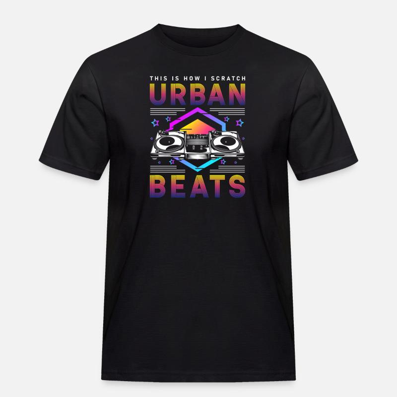 Schallplatte Disko Rave - Männer Workwear T-Shirt - Schwarz