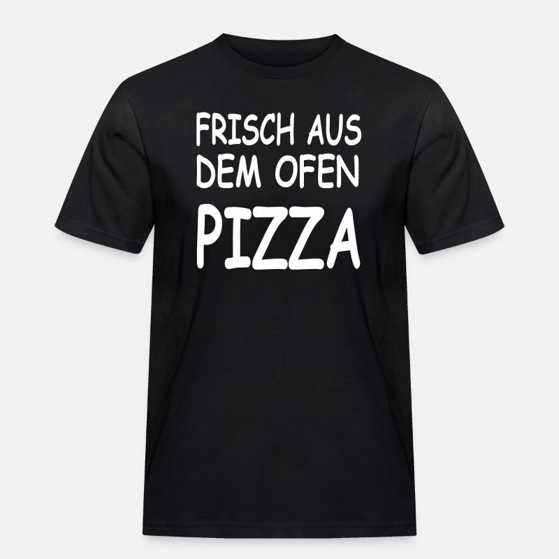 Pizza - Männer Workwear T-Shirt - Schwarz