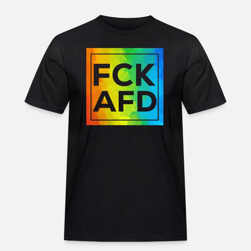 Fck AFD Cutout mit Rahmen - Männer Workwear T-Shirt - Schwarz