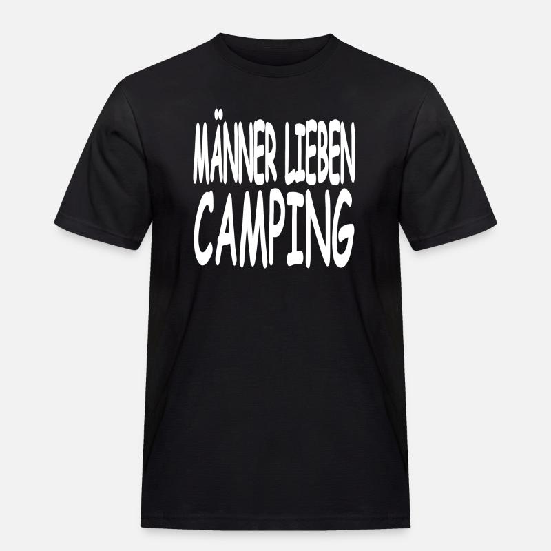 Camping - Männer Workwear T-Shirt - Schwarz