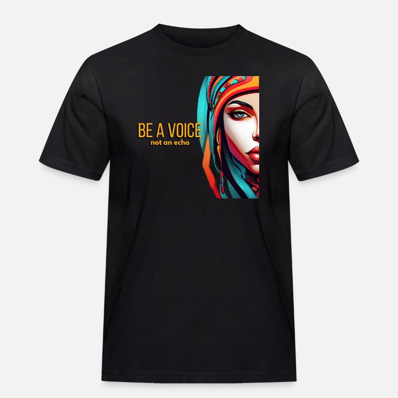 Sei eine Stimme - Männer Workwear T-Shirt - Schwarz