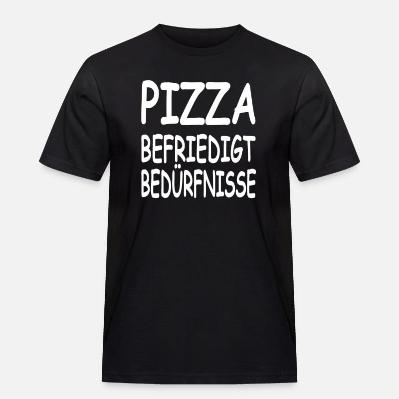 Pizza - Männer Workwear T-Shirt - Schwarz