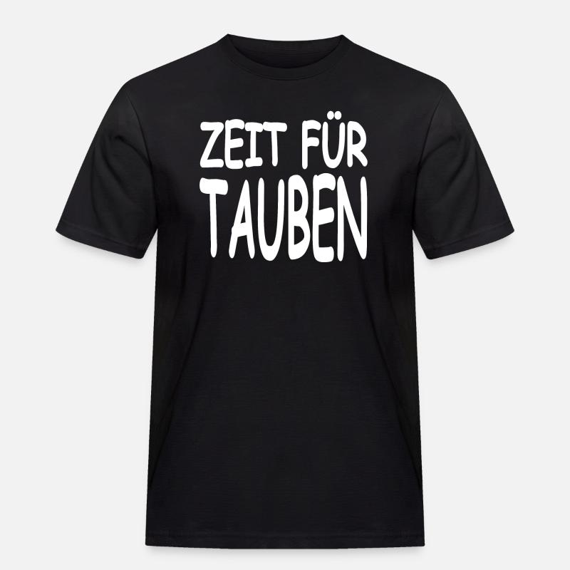 Tauben - Männer Workwear T-Shirt - Schwarz