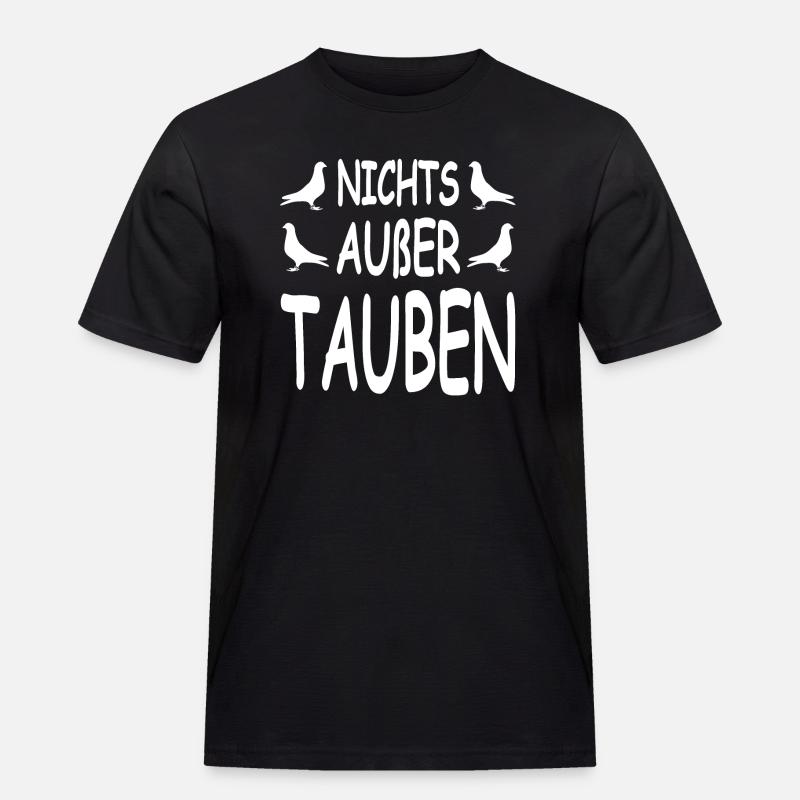 Tauben - Männer Workwear T-Shirt - Schwarz