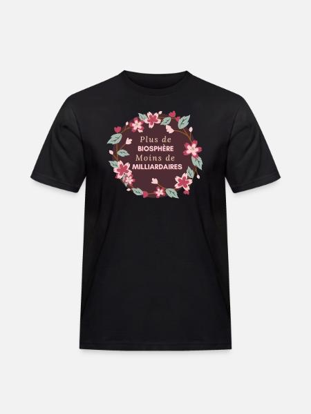 More biosphere, fewer billionaires - Men's Workwear T-Shirt - black
