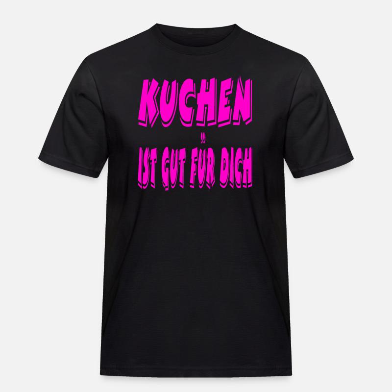 Kuchen - Männer Workwear T-Shirt - Schwarz