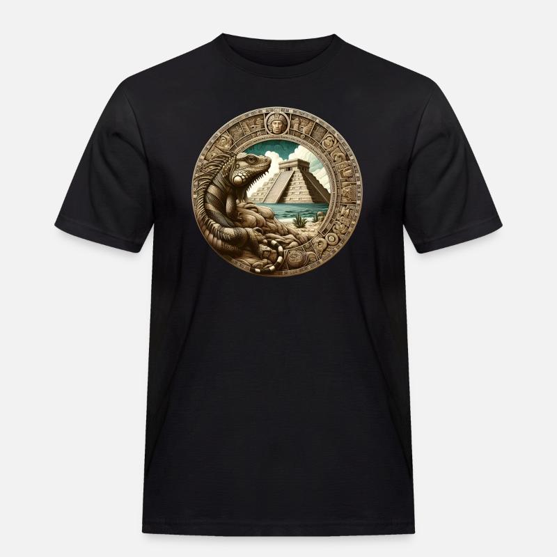 Die Urzeit der Maya - Männer Workwear T-Shirt - Schwarz