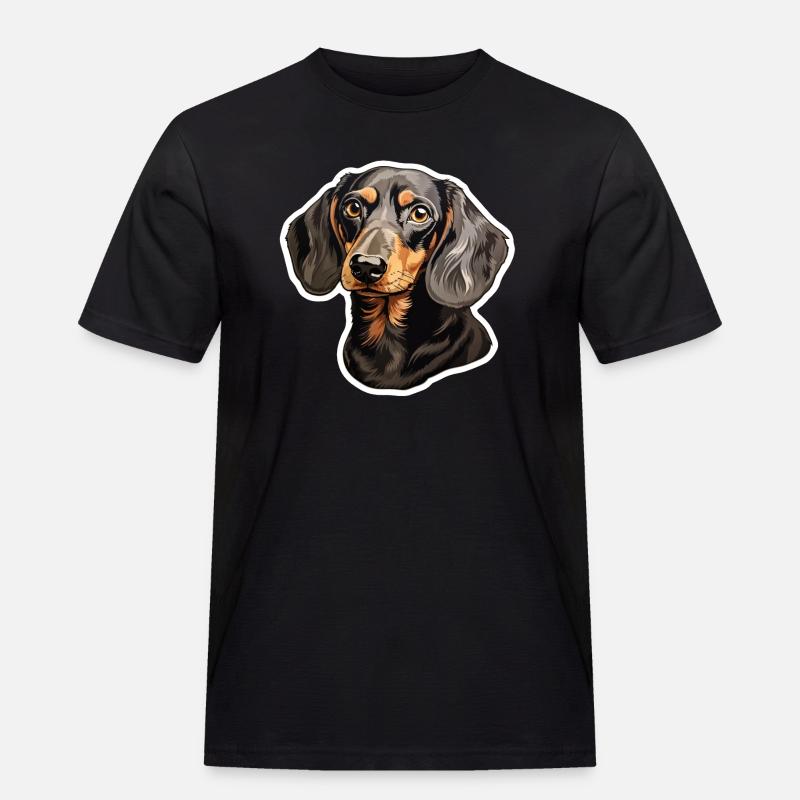 Dackel oder Dachshund - Männer Workwear T-Shirt - Schwarz