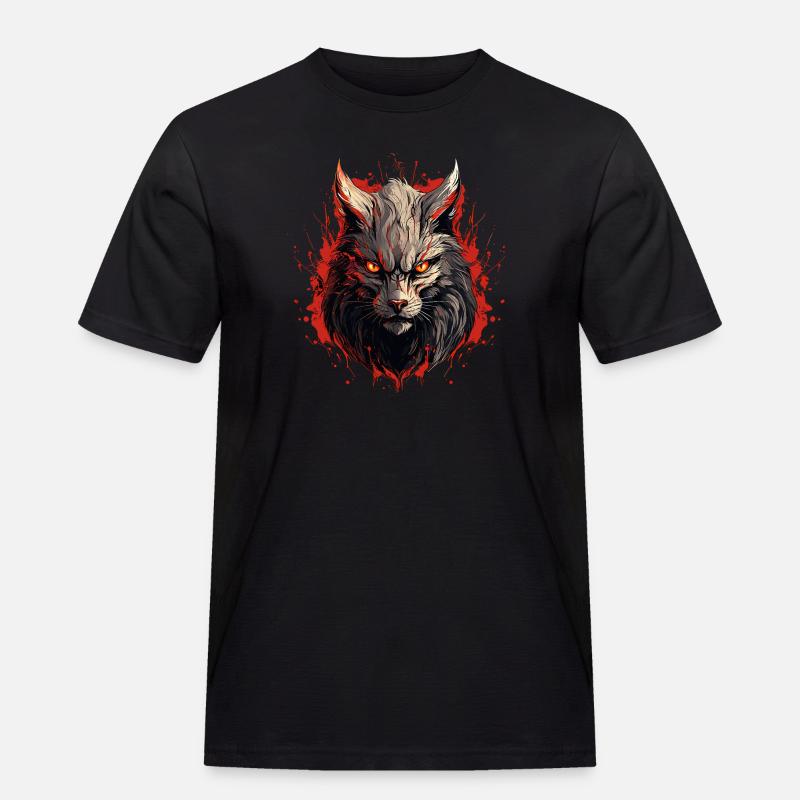 Wolfsblick der Durchdringung - Männer Workwear T-Shirt - Schwarz