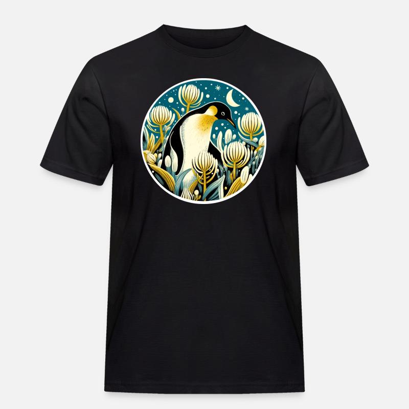 Pinguin-Kunst - Männer Workwear T-Shirt - Schwarz