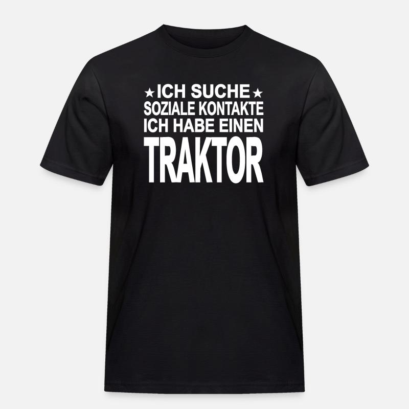 Traktor - Männer Workwear T-Shirt - Schwarz