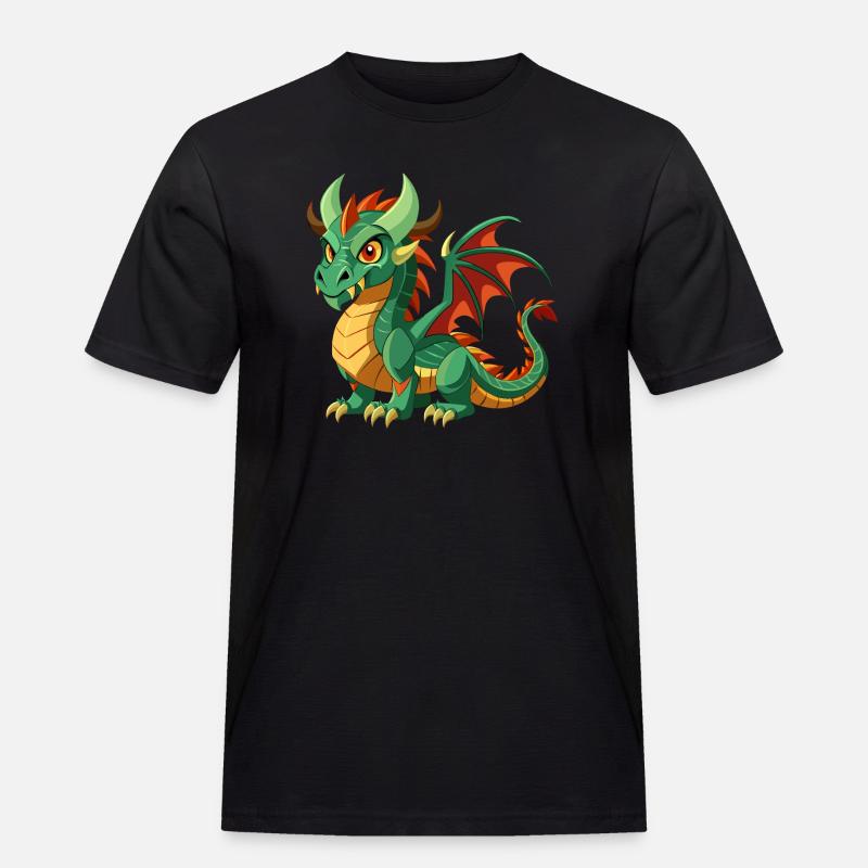Drache - Männer Workwear T-Shirt - Schwarz