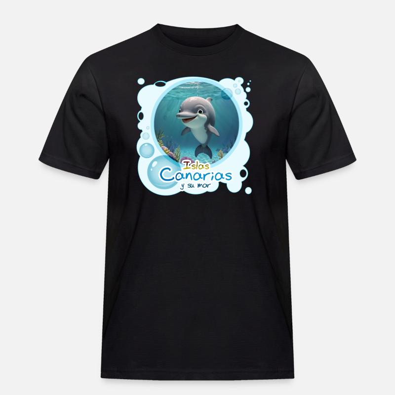 Delfin - Männer Workwear T-Shirt - Schwarz