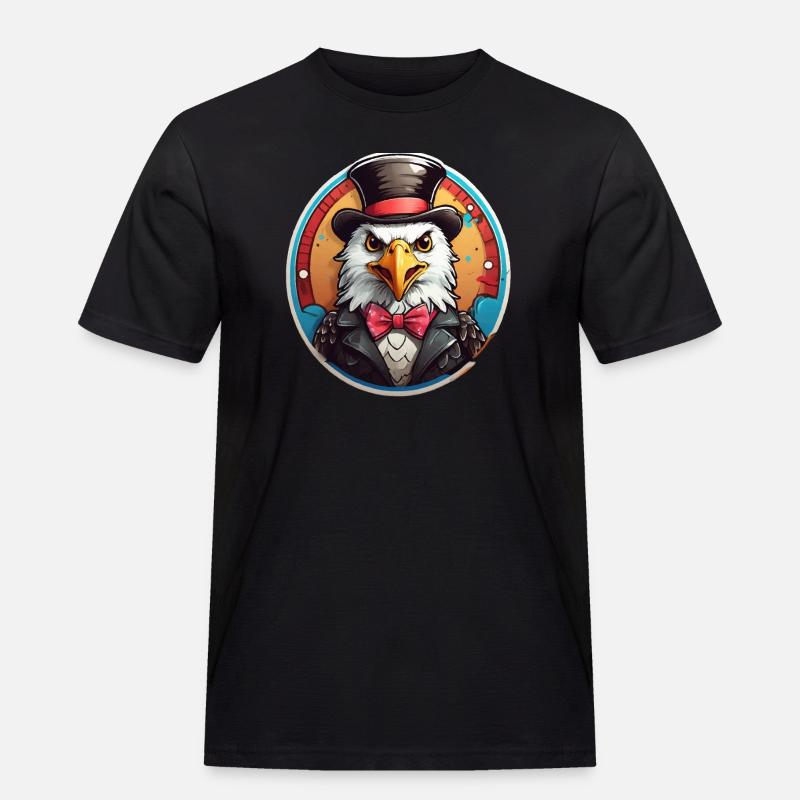 Funny Eagle Comic - Men's Workwear T-Shirt - black