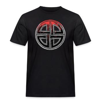 Shield Knot - Men's Workwear T-Shirt - black - Front - AI Model Male 178 light (178cm)
