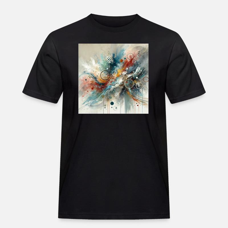 Dynamischer Fluss - Abstraktes Gemälde - Männer Workwear T-Shirt - Schwarz