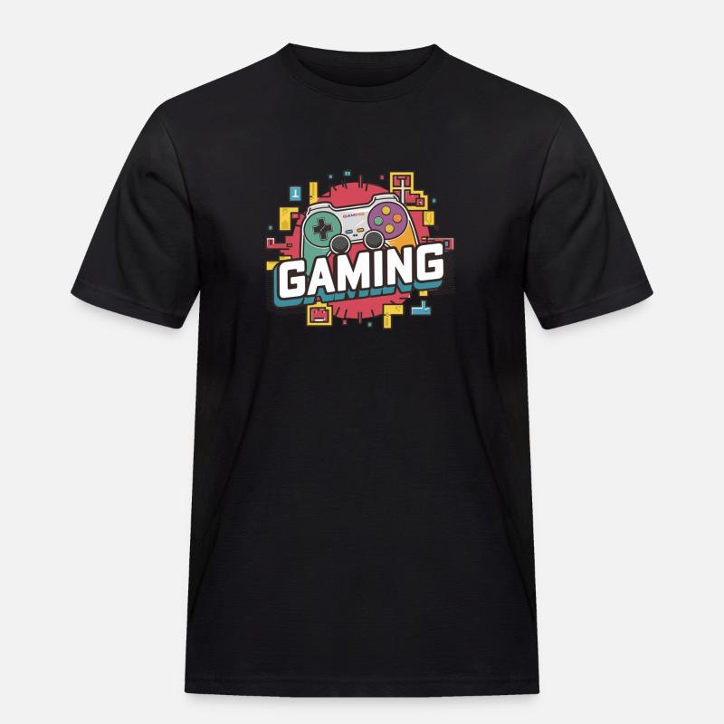 Gaming - Controller - Männer Workwear T-Shirt - Schwarz