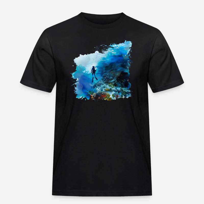 Weightless gliding while diving - Men's Workwear T-Shirt - black