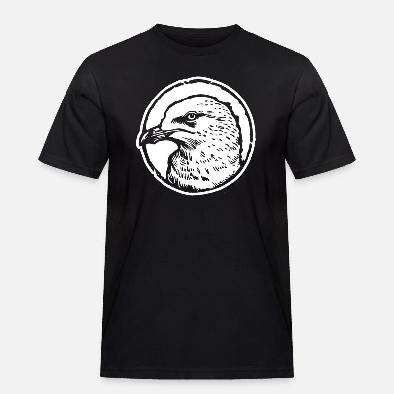 Möwe - Männer Workwear T-Shirt - Schwarz