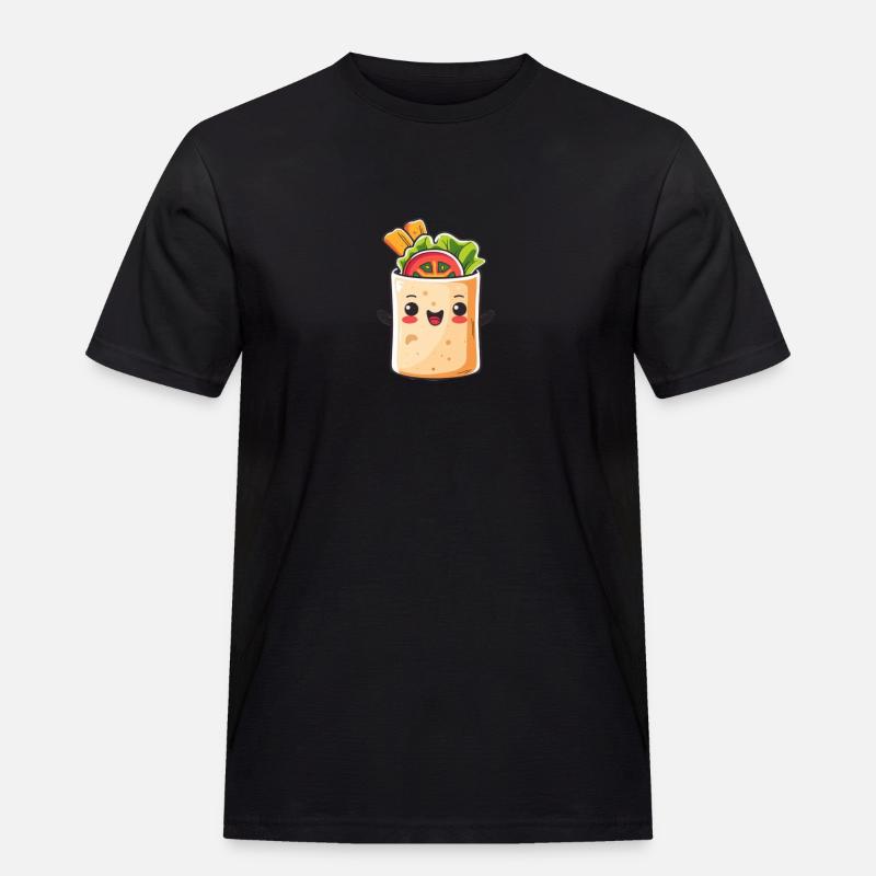 Süßer Burrito Comic - Männer Workwear T-Shirt - Schwarz