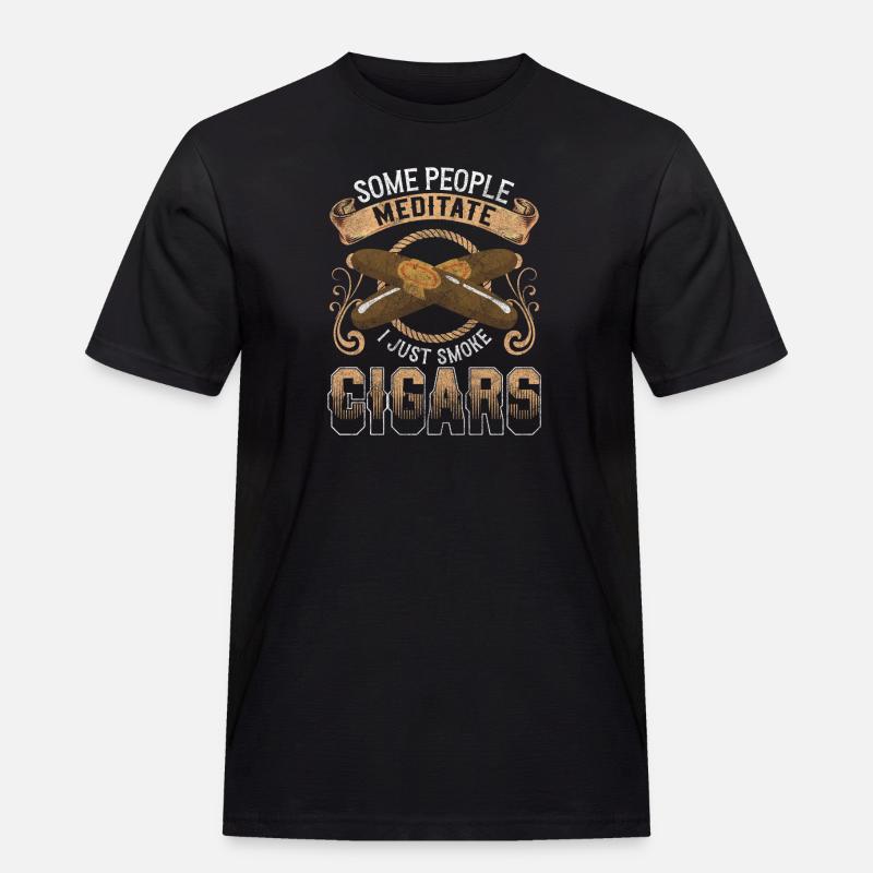 Zigarette Dampf Glimmstengel - Männer Workwear T-Shirt - Schwarz