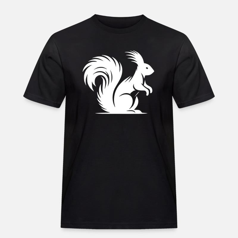 Putziges Eichhörnchen mit buschigem Schwanz - Männer Workwear T-Shirt - Schwarz