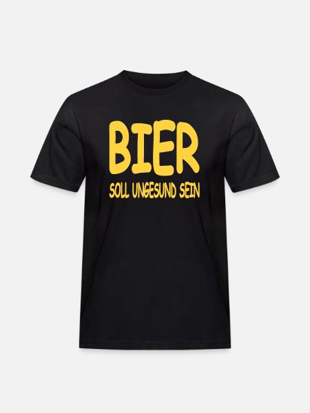 Bier - Männer Workwear T-Shirt - Schwarz
