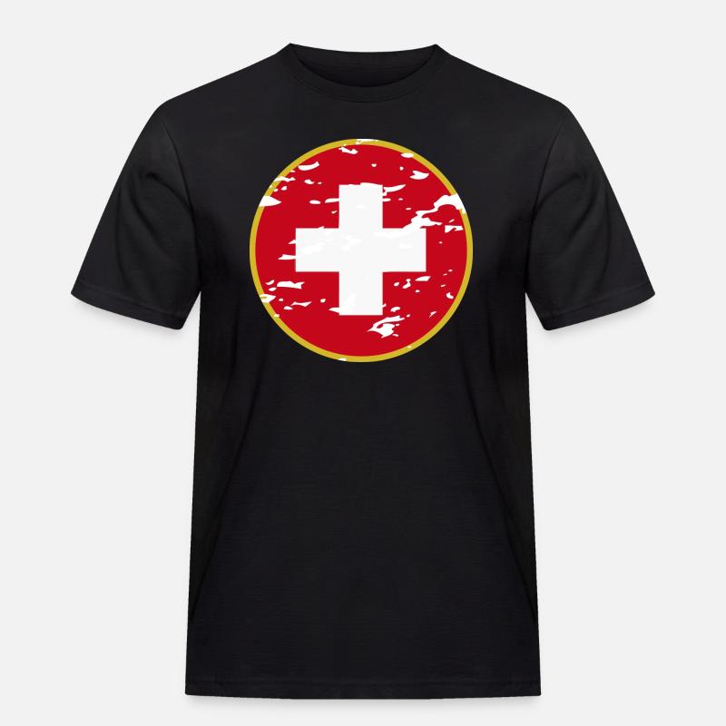Schweiz-Style: Schweizer Mode - Männer Workwear T-Shirt - Schwarz