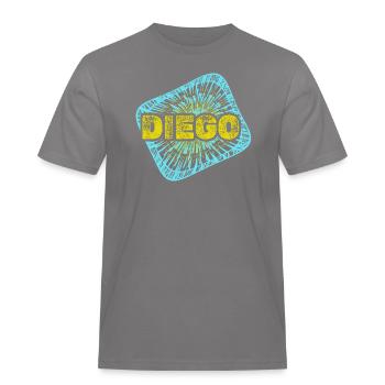 Diego as leisure time - Men's Workwear T-Shirt - grey - Front - AI Model Male 185 dark (185cm)