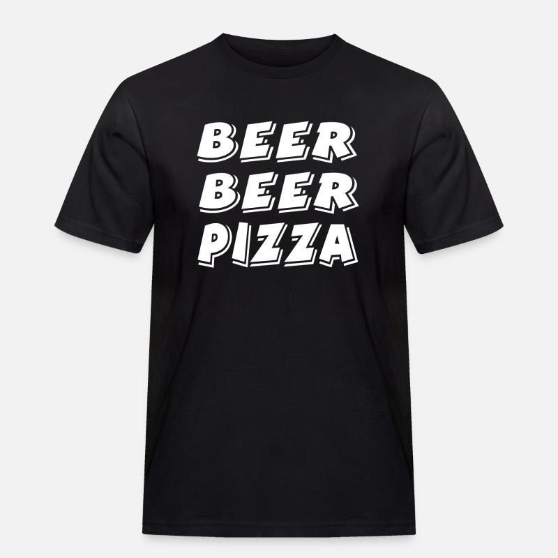 Bier - Männer Workwear T-Shirt - Schwarz