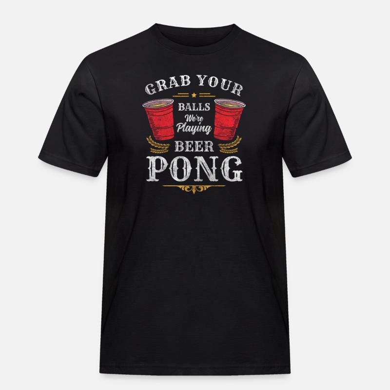 Pong Trinkspiel Gewinner Schnaps - Männer Workwear T-Shirt - Schwarz
