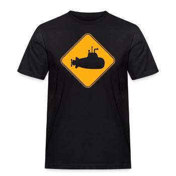 U-Boot Schild Warnung Achtung Gefahr Hinweis Logo - Männer Workwear T-Shirt - Schwarz - Vorne - AI Model Male 178 light (178cm)