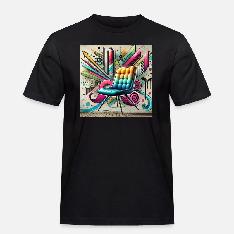 Stuhl Graffiti Möbelverkäufer - Männer Workwear T-Shirt - Schwarz