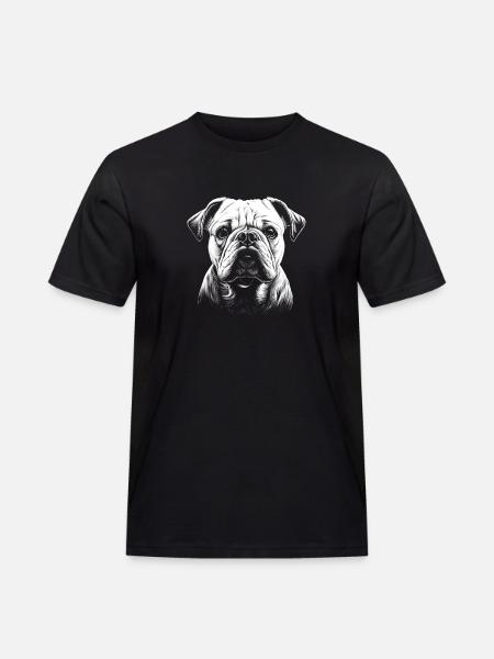 Englische Bulldogge - Hund - Männer Workwear T-Shirt - Schwarz