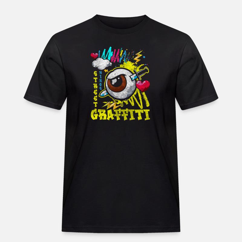 Graffiti Malerei Mode Einzigartig - Männer Workwear T-Shirt - Schwarz