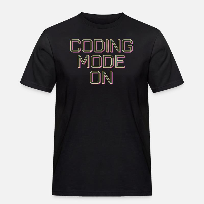 Coding Mode On 13 - Männer Workwear T-Shirt - Schwarz
